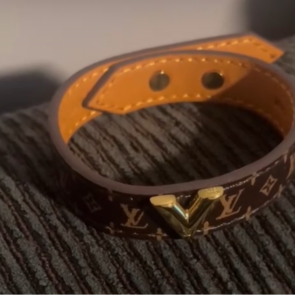 Louis Vuitton Monogram Cuff with Gold Detail